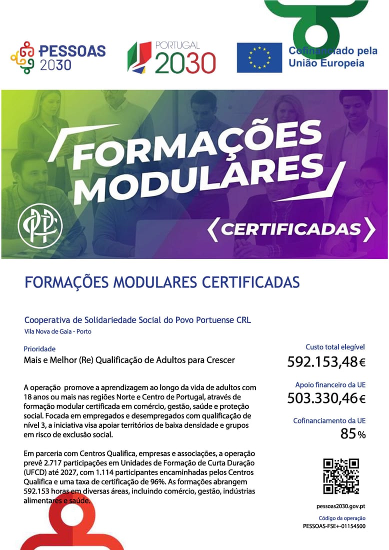 FORMAÇÕES MODULARES CERTIFICADAS