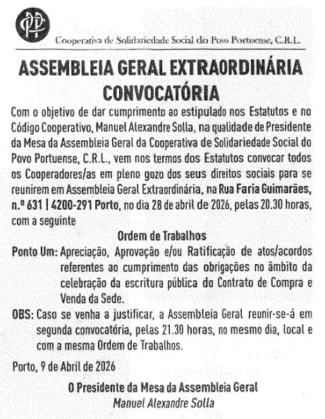 ASSEMBLEIA GERAL EXTRAORDINÁRIA